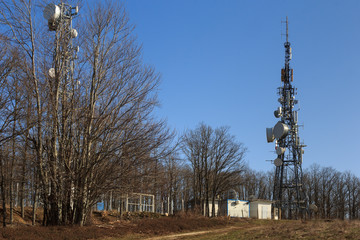 transmitter on the forest background