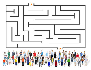 Canvas Print - Maze Puzzle Strategy Direction Strategy Challenge Concept