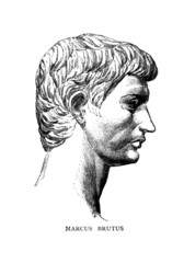 Wall Mural - Victorian engraving of a bust of Brutus