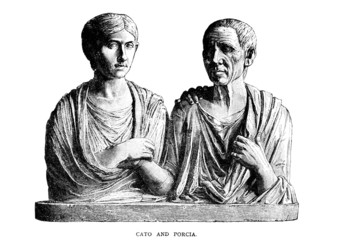 Fototapete - Victorian engraving of Cato and Porcia