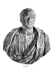 Fototapete - Victorian engraving of a bust of Cicero