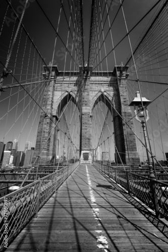 Naklejka - mata magnetyczna na lodówkę Brooklyn Bridge and Manhattan New York City US