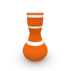 Wall Mural - orange vase isolated over white background