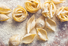 Raw Pasta And Flour