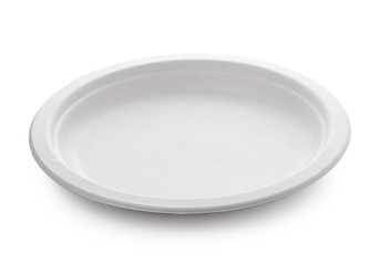 white paper plate isolated on white background