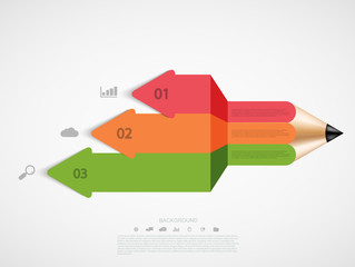 Poster - Vector modern pencil infographic.