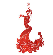 Young Passionate Woman Dancing Flamenco