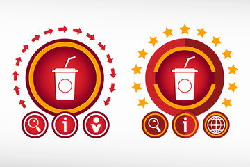 Wall Mural - Soft drink icon on creative background