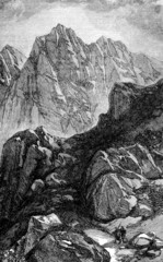 Fototapete - Victorian engraving of Mount Sinai, Egypt