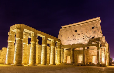 Sticker - Luxor temple at night - Egypt