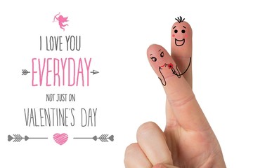 Poster - Composite image of fingers crossed like a couple