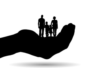 Poster - Vector silhouette of a family.