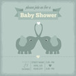 baby shower invitation in retro style