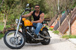 Bodybuilder And Motorcycle