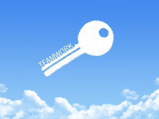 Canvas Print - Key to Teamwork cloud shape