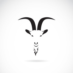 Wall Mural - Vector of goat head on white background. Animal. 