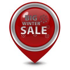 Wall Mural - Winter sale pointer icon on white background