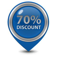 Wall Mural - Discount seventy percent pointer icon on white background