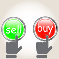 Canvas Print - buy sell buttons with shadow vector