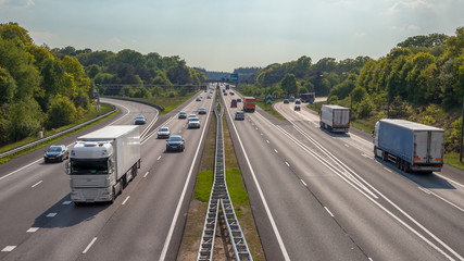 Poster - Aerial view of Trucks and cars on the A12 Freeway