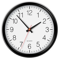 vector classic black round wall clock