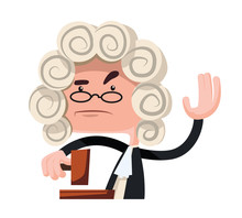 Judge Making A Verdict Vector Illustration Cartoon Character