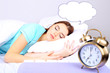 © Africa Studio - Beautiful sleeping young woman and space for text in cloud