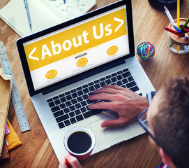 Wall Mural - digital online information about us business concept
