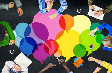 Wall Mural - casual people message talking communication concept