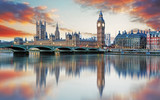 Fototapeta Fototapeta Londyn - London - Big ben and houses of parliament, UK