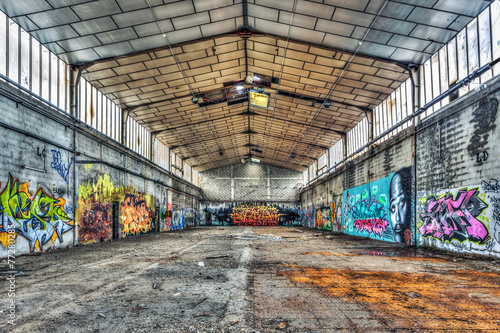 Obraz w ramie Old empty warehouse