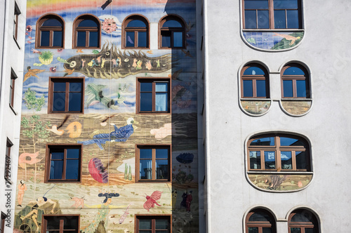 Obraz na plátne Art Nouveau building in Vienna, Austria
