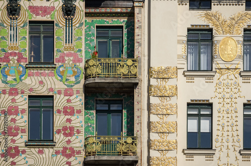 Fotografia, Obraz Art Nouveau buildings in Vienna, Austria