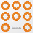 collection of orange color arrow circle flows. vector.