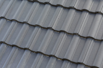 Poster - black roof tiles on new house