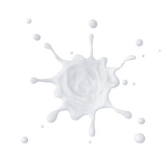 Poster - 3d abstract liquid milk splash, paint or glue