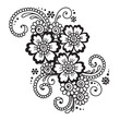 Hand-Drawn Abstract Henna Mehndi Flower Ornament
