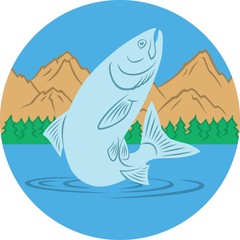 Sticker - salmon fishing