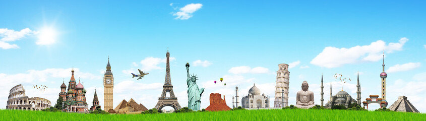 Wall Mural - travel the world monuments concept