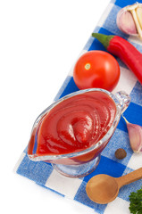 Sticker - tomato sauce on white background