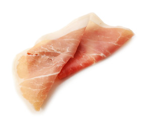 Sticker - Sliced of jamon isolated on white background