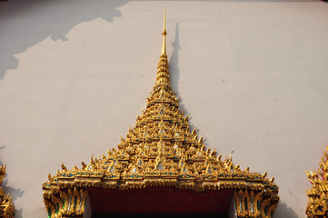 Beautifu detail of the door at Wat Pho  or Wat Phra Chetuphon ,