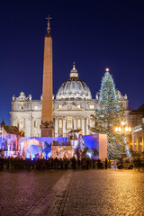 Wall Mural - St. Peter’s Basilica at Christmas in Rome, Italy