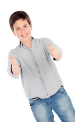 Sticker - Smiling teenage boy of thirteen saying Ok