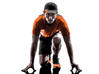 Wall Mural - man runner jogger silhouette
