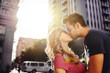 © Joshua Resnick - romantic couple kissing in downtown los angeles
