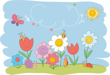 Hello Spring Cute Greeting Card.