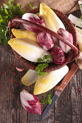 Sticker - raw vegetable, chicory