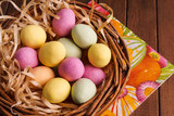 Fototapeta Tulipany - Easter Egg in Basket