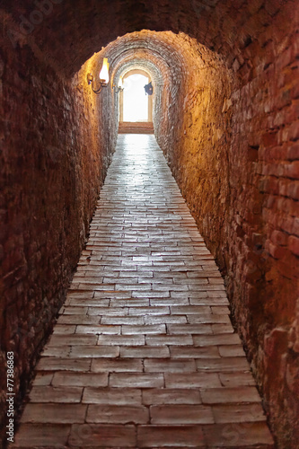 Naklejka dekoracyjna Tunnel through castle